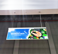 ZZFY Panneau publicitaire lumineux LED double face suspendu et rétractable avec cadre en aluminium peint, affichage lumineux ultra-fin à séchage rapide
