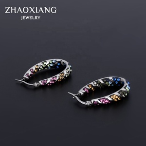 Boucles d'oreilles pendantes vintage au design bohème pour femmes, accessoires de bijoux en acier inoxydable, breloques pavées de zircon CZ - Product Image 1