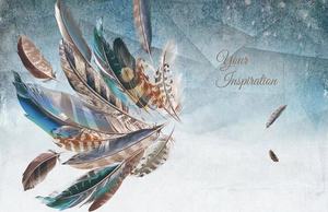 Hôtel restaurant maison fond nouveau artistique <span class=keywords><strong>plume</strong></span> <span class=keywords><strong>de</strong></span> <span class=keywords><strong>paon</strong></span> conception tissu personnalisé <span class=keywords><strong>papier</strong></span> <span class=keywords><strong>peint</strong></span> haut <span class=keywords><strong>de</strong></span> gamme - Product Image 5