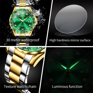 OLEVS 9988 OEM Venta caliente estilos impermeable luminoso correa de goma deportes moda clásico Acero inoxidable reloj de cuarzo para hombre - Product Image 6