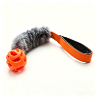 Jouet d'agilité pour chien Heather Bunny Rabbit Dental Tug en laine, avec récompense élevée, en peau de mouton, balle en caoutchouc respirante, bungee flexible et durable
