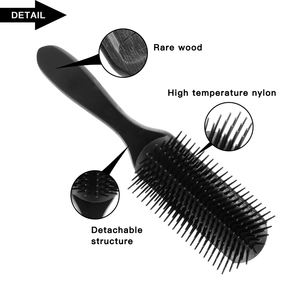 <span class=keywords><strong>Cepillo</strong></span> <span class=keywords><strong>Denman</strong></span> profesional con 9 filas <span class=keywords><strong>Cepillo</strong></span> de pelo rizado para desenredar personalizado <span class=keywords><strong>Precio</strong></span> de fábrica Cabeza desmontable - Product Image 4