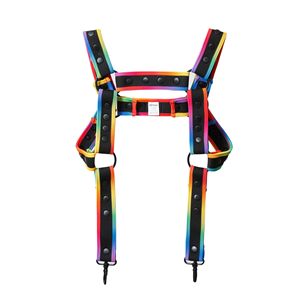 JOCKMAIL男性用ボディチェストハーネス調整可能弾性ウエストバンドセクシー下着ホルターベルトボンデージセクシーハーネス男性用 - Product Image 2