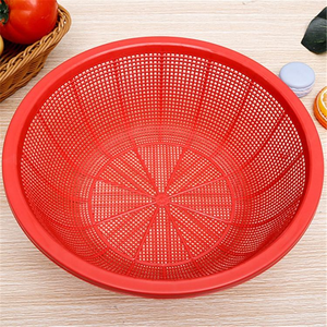 Panier de cuisine rond en plastique pour le riz, les fruits et les légumes, les passoires et les passoires - Product Image 1