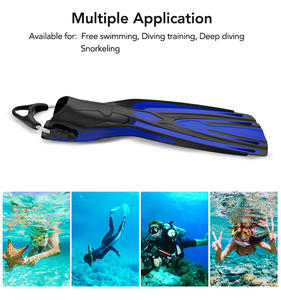 Palmes de plongée professionnelles, tailles de 37 à 46, adultes, <span class=keywords><strong>talon</strong></span> ouvert, caoutchouc TPR souple, lame en PP, palmes longues - Product Image 5