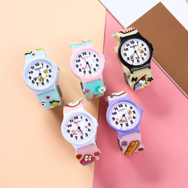 Factory Direct 3D Cute Toddler Cartoon Kids Analog Quartz Watches for Girls Boys Birthday Gifts Soft Band Wristwatch Ages 4-10