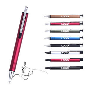 Customized Logo High Quality Luxury Press Metal Ballpoint Pen With Printed Advertising Writing 1.00 MM for Office <b>Stationery</b> - Product Image 1