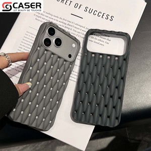 Coque de téléphone 3D tissée ajourée à dissipation thermique pour <span class=keywords><strong>iPhone</strong></span> 18 17 Pro Max 16 15 14 13, en silicone souple antichoc et respirante à grille - Product Image 5