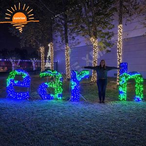 Décorations de Noël : sculpture géante de planète en forme d'anneau LED, motif lumineux sur le thème de l'espace, installation lumineuse pour festival en extérieur - Product Image 2