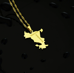 Collier Pendentif Géométrique en Acier Inoxydable Style Ethnique Mayotte <span class=keywords><strong>France</strong></span>, Nouvelle Collection, Vente en Gros, Chaîne de Clavicule, Accessoire de Mode - Product Image 1