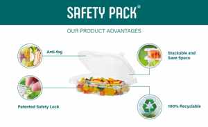 Alta calidad 8oz Rectangular Tamper Evident Clamshell Food Plastic Container Cajas de plástico reciclables - Product Image 2