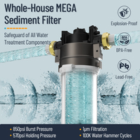 Purificador de Agua Central Compacto BriskSpring 3T/H, 1-10 Micras, 50000L, Liberación Rápida, Filtro de Agua para Toda la Casa, Material PPR, <6 Meses