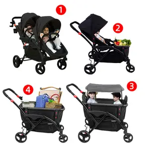OEM ODM Baby Wagon Stroller Custom Baby Trend 2-in-1 Stroller Wagon Free Design Baby Wagon Stroller With Canopy/