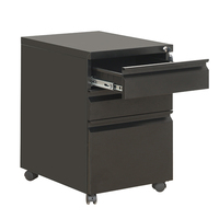 Classeur en métal compact noir à 3 tiroirs sous le bureau à domicile pour le stockage de documents