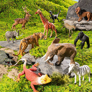 Ensemble de modèles d'animaux sauvages pour enfants, jouet éducatif pour bébés, <span class=keywords><strong>monde</strong></span> animalier masculin et féminin avec boîte de rangement - Product Image 5