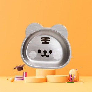 Assiette pour bébé en acier inoxydable en forme d'ours mignon, design de dessin animé, vaisselle pour enfants, sans BPA, qualité alimentaire - Product Image 5