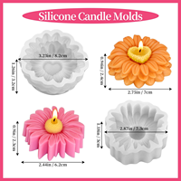 Moule en silicone pour bougie parfumée tournesol, best-seller, pour savon fait main DIY en forme de marguerite