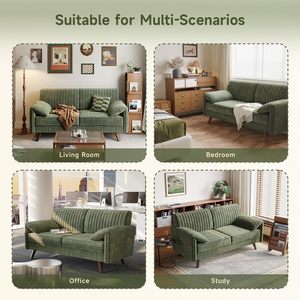 Loveseat <strong>Sofa</strong> Chenille Loveseat Couch Deep Seat Love Seat with Padded Arms Comfy Modern Small Couches <strong>for</strong> <strong>Bedroom</strong> Living Room - Product Image 5