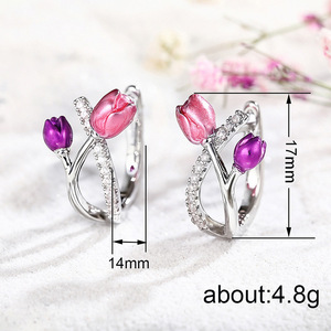 Orecchini a Forma di Tulipano per Donne, Design Floreale Dolce, Accessori Romantici per Uso Quotidiano - Product Image 5