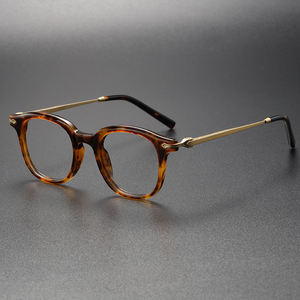 Montures optiques de luxe pour hommes 80851, marque de lunettes en titane pur avec monture dorée et verres imprimés, montures optiques de créateur - Product Image 3