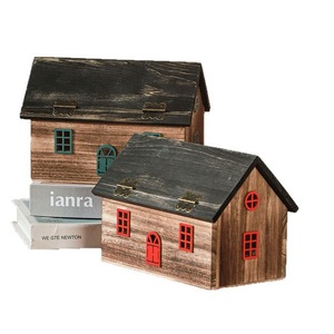 Caja de pañuelos de escritorio con forma de casa hecha a mano, accesorios verdes multiusos para decoración del hogar y la oficina - Product Image 4