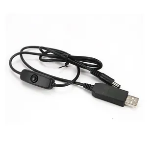 USB Cabo Conversor Boost 5V para 9V 12V Transformador Fonte De Alimentação USB Cabo de Carregamento Com ON/FORA do Interruptor