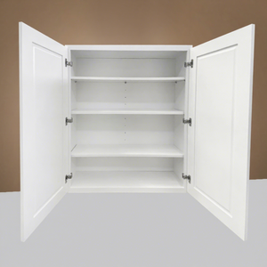 Wholesale Kitchen Cabinets Ready to Assemble Wood Modern White Double <b>Door</b> Kitchen Wall Cabinets for US Kitchen Remodeling - Product Image 1