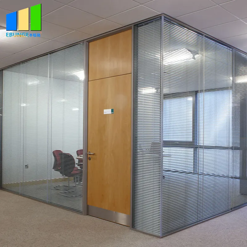 מסגרת אלומיניום אלומיניום חדר הפרדה מחוצץ קיר מחיצה זכוכית למשרד