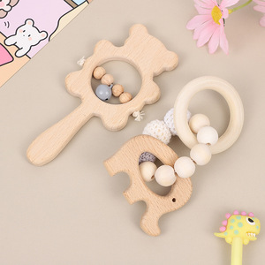 Jouets en <span class=keywords><strong>bois</strong></span> naturel, anneaux en <span class=keywords><strong>bois</strong></span> de hêtre massif, jouets sensoriels Montessori à mâcher, 0 à 12 mois, ensemble d'animaux craquelants : Éléphant, <span class=keywords><strong>Oiseau</strong></span>, Hérisson - Product Image 3