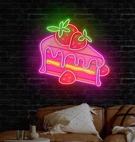 Vente flash, livraison directe, néon LED personnalisé imprimé UV, tiramisu, long, durable, éclairé, acrylique, néon LED pour pâtisserie, enseigne néon LED personnalisée