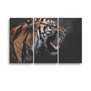 Roaring Tiger Canvas Wall <b>Art</b>: Fierce Jungle <b>Predator</b> Print,SET OF 3 CANVAS - Product Image 2
