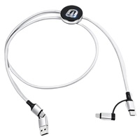 Nouveau Câble de Charge Multi-USB-C 4-en-1 Personnalisé 60W PD Charge Rapide OTG avec Logo LED Lumineux pour iPhone 14 15 16 17 18