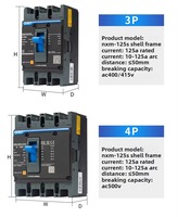 Disjoncteur à boîtier moulé CHINT NXM 1000S/3300 1000A 3P 50kA, protection contre les surcharges et les courts-circuits
