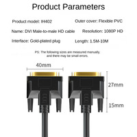 Cable DVI-D Macho a Macho de 1.5 Metros, Chapado en Oro, 24+1, Compatible con Doble Enlace, Alta Resolución 1080P, para PC, HDTV y Monitor