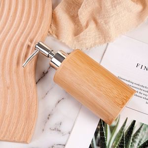 Distributeur de savon en bois de bambou, pompe manuelle, distributeur de savon liquide de bureau pour savon pour les mains, shampoing, gel douche - Product Image 2