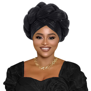 Hermoso Turbante Musulmán Brillante para Mujer, Pañuelo para la Cabeza con <span class=keywords><strong>Trenzas</strong></span> Grandes, a la Moda, para Mujeres <span class=keywords><strong>Africanas</strong></span> - Product Image 3