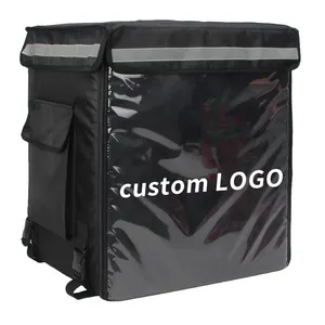 Thermal Waterproof 72L Food Delivery Bag Customized High Quality Large Durable Black Carton Box Insulated Silk Screen LB Bag