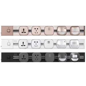 Gss Verwijderbare Trail Power Track Embedded Muur Opbouw Elektrische Multi-Functionele Socket Rail Outlet Power Track Socket