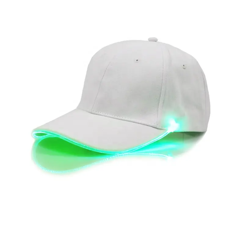 Diskon besar topi bisbol LED Rave Up hitam putih topi untuk pesta bercahaya olahraga luar ruangan tarian Hip Hop pesta gelap berlari malam