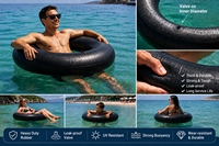 HUARUNKE Tube de natation robuste en caoutchouc noir, chambre à air en caoutchouc naturel épais, flotteur d'hiver à haute flottabilité pour activités aquatiques en extérieur