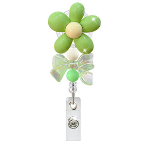 Đầy màu sắc hoa nơ đính cườm đàn hồi cá sấu <span class=keywords><strong>Clip</strong></span> đàn hồi bác sĩ y tá giáo viên có thể thu vào huy hiệu Reel - Product Image 4