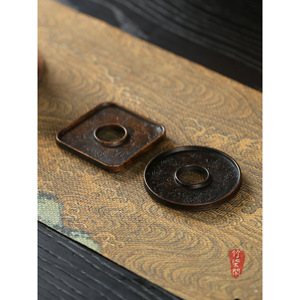 Antique Lacquer Alloy Teapot Lid Holder Gaiwan Tea Lid Mat Holder Kung Fu Tea Set Reusable Vintage Style 2 Pieces - Product Image 1