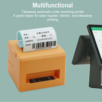 Impresora Térmica de Etiquetas POS de Escritorio de 80 mm, Impresora Inalámbrica Bluetooth y Serial para Pequeñas Empresas, Máquina de Impresión de Etiquetas