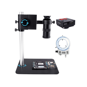 Kuaiqu-lente 130X de montaje en C, HD-MI, USB, cámara de <span class=keywords><strong>21MP</strong></span>, 1080P, Luz LED blanca, microscopio <span class=keywords><strong>Digital</strong></span> de reparación móvil portátil de China - Product Image 1