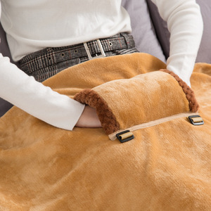 Usb Heated Knee Blanket Coffee Brown Fast Heating Mechanical Control Overheat Protection Office Nap Shawl Electric Blanket - Product Image 4