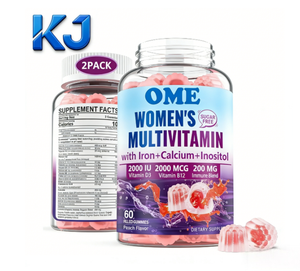 Gomitas Multivitamínicas Sin Azúcar para Mujeres OEM |   con Hierro, Calcio, Inositol, D3 <span class=keywords><strong>y</strong></span> <span class=keywords><strong>B12</strong></span> para el Apoyo al Bienestar Femenino - Product Image 1