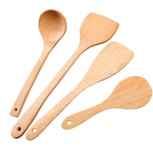 QIGNZHU Juego de Utensilios de Cocina de Madera de Acacia Sostenible, Espátula Premium, Ecológica y Duradera, Segura para Sartenes Antiadherentes - Product Image 4