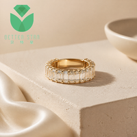 Bague de mariage et d'anniversaire pour femme en or jaune 18 carats avec diamant de laboratoire taille émeraude certifié IGI, personnalisable – Collection Better Star