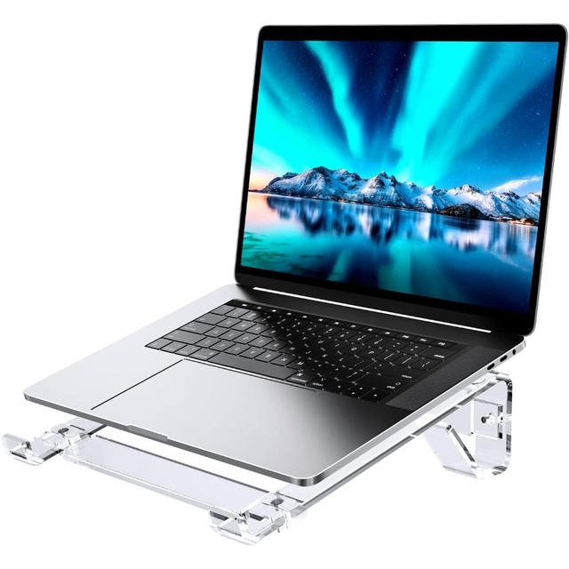 Factory Customized Modern Removable Display Racks Portable Transparent Ergonomic Acrylic Laptop Stand Desk Computer Riser