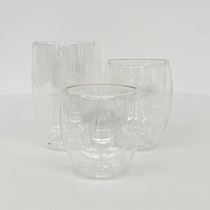 Vaso de vidrio transparente de doble pared preperforado, redondo, de 8oz, 12oz, 15oz, para capuchino, latte y otras bebidas, ideal para decoración con brillantina. - Product Image 2